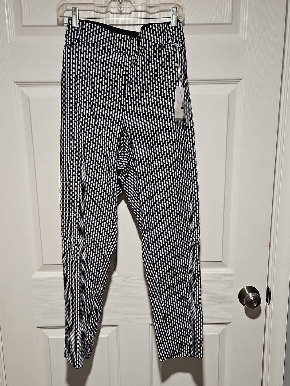 Lane Bryant Navy and White Geometric Pants